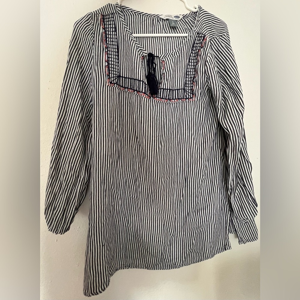 Old Navy Stripped Blue Tunic Shirt | Small (Tall)